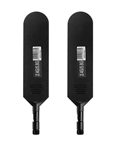 Dual Band Wifi 2.4Ghz 5.8Ghz 12Dbi High Gain Omnidirectional Glue Stick Antenna Rp Sma Male Connector Antenna For Wifi Router Wireless Network Card (Black,2Pcs)
