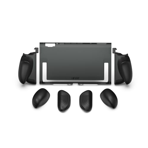 by & Co. FissionGrip: Dockable Split Protective Case for Nintendo Switch 2 (2025), Slim PC Shell with Detachable Grip Cover -Black