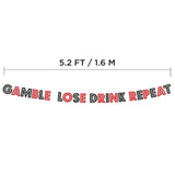 Casino Themed Glitter Banner – Las Vegas Birthday And Bachelorette Party Decorations – Monte Carlo Poker Night Garland, Favors And Supplies
