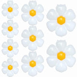 Daisy Balloons Set – 9 White Flower Balloons in 3 Sizes for Parties & Events Decor