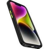 OtterBox iPhone 14 Colorful Grip Case - Electric Vibes (Black/Lime Green), Snaps to MagSafe, Ultra-Sleek, Raised Edges Protect Camera & Screen