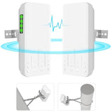 Point To Point Wireless Bridge Outdoor With Mount For Starlink Internet, 2Km 5.8G Network Wifi Bridges Extender Cpe Access Point With 14Dbi Antenna 2 100Mbps Lan Port 24V Poe Injector 2-Pack