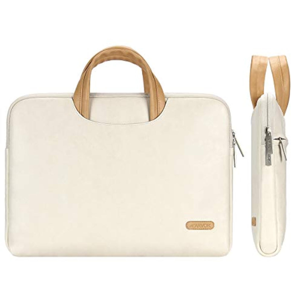 15 15.6 16 Inch Water-Resistant Premium Leather Laptop Sleeve With Handle & Zipper Pocket/Notebook Computer Case/Ultrabook Tablet Briefcase Carrying Bag/Pouch Skin Cover For Acer/Asus