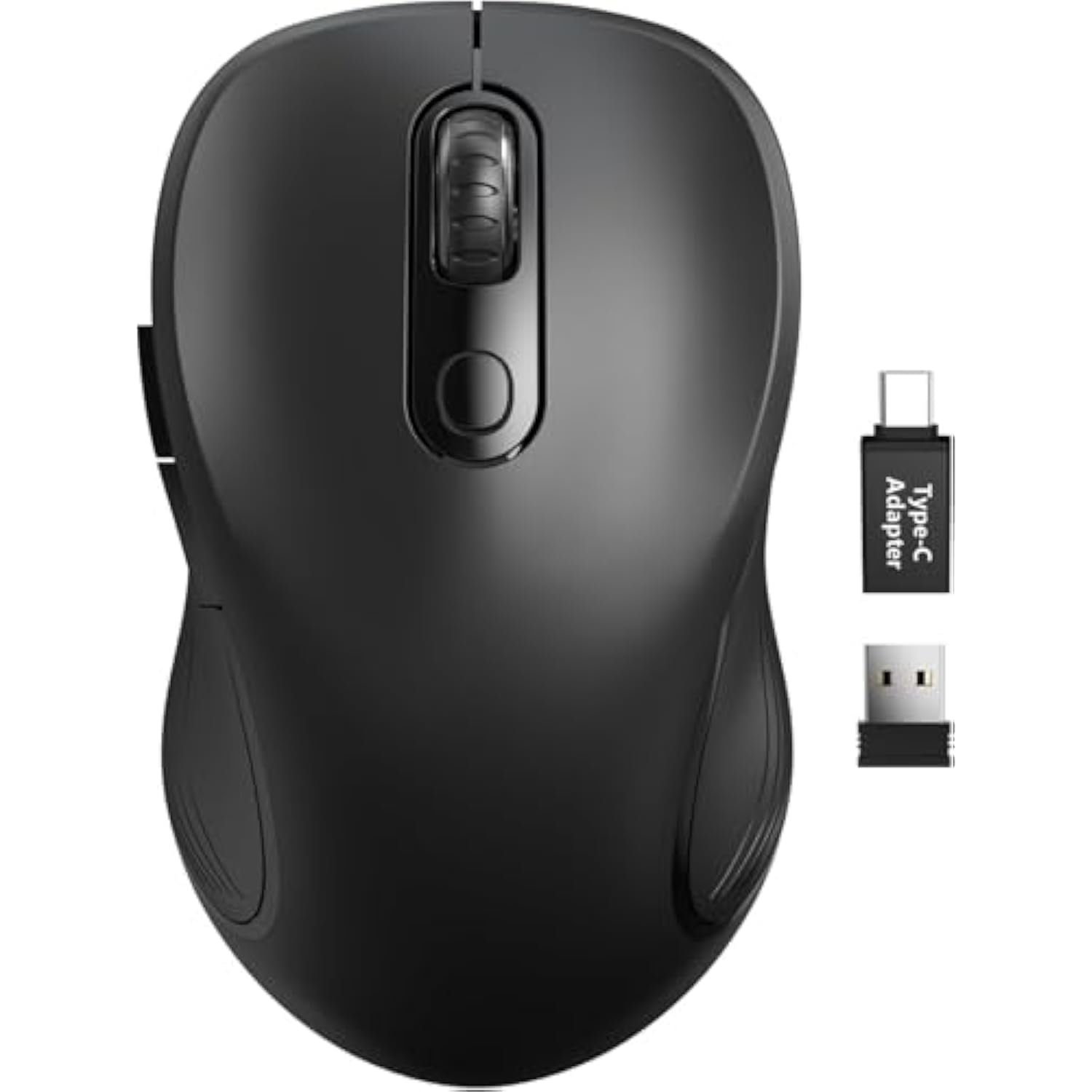 Wireless Mouse For Laptop, 2.4Ghz Ergonomic Computer Mouse With Back & Forward Buttons, 3 Adjustable Dpi Levels, 6 Buttons, Optical Usb Cordless Mice For Windows Pc (Ink Black, 1 Pack)