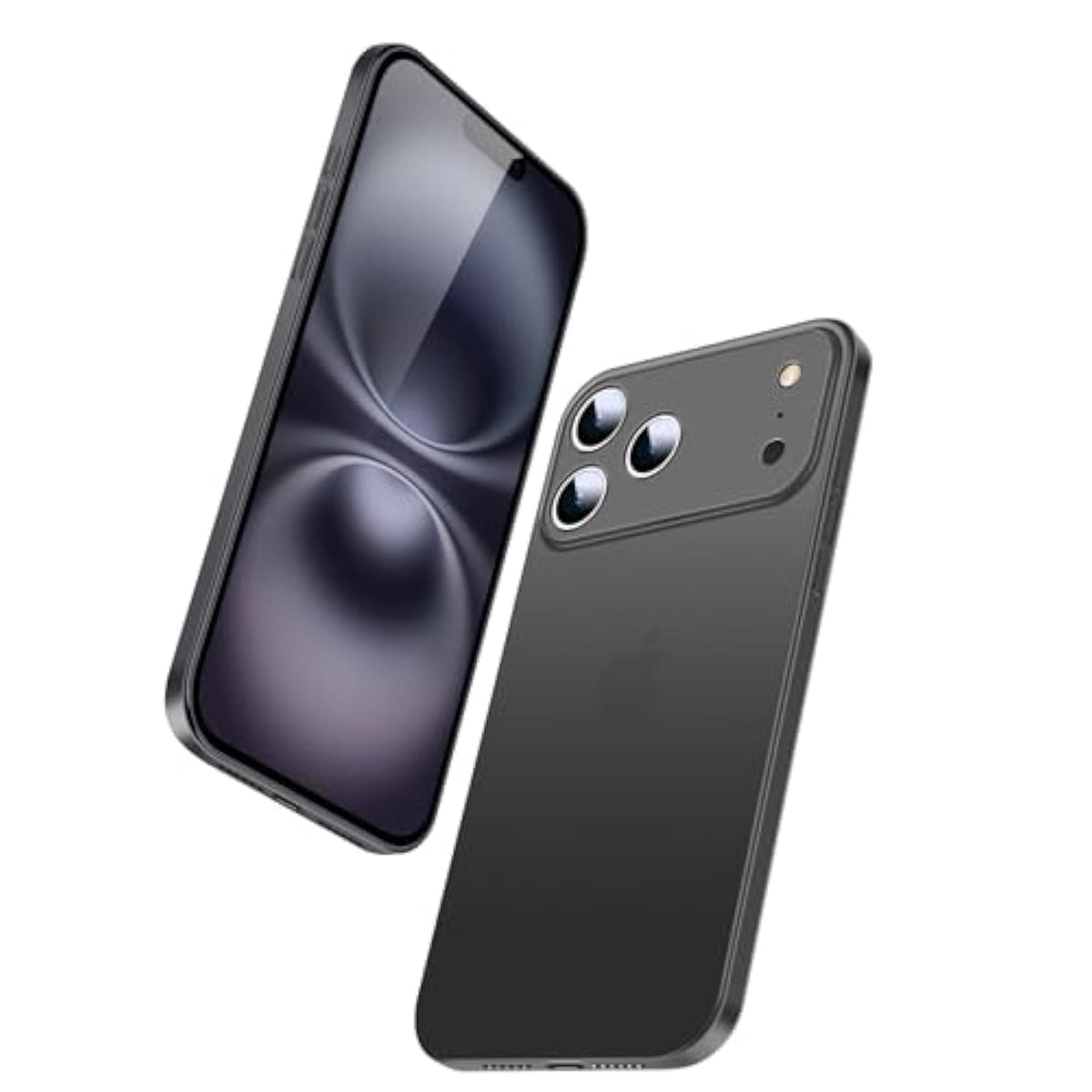 Is Suitable For Iphone 17 Pro Max Slim Case,Paper-Thin Transparent Finish Skin Back Case [Non Yellowing] Semi-Transparent (Black, Iphone 17 Pro Max)