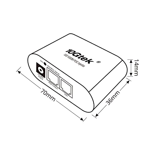 1.25G Poe Injector, With A 48V 0.5A Power Adapter, 802.3Af/At, Up To 100 Meters