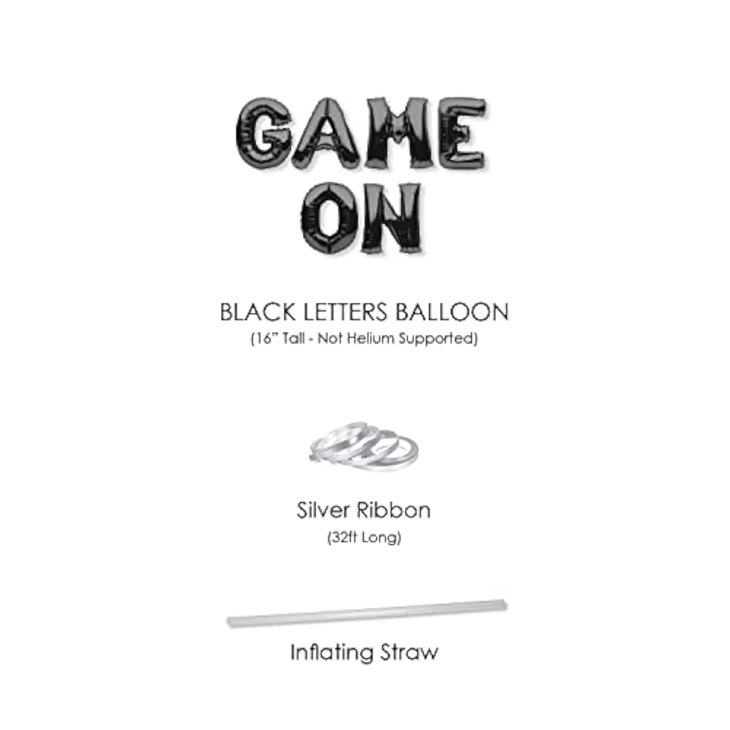Game On Balloons Banner Black Game Themed Birthday Party Decoration And Supplies Sign