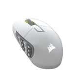 Corsair Scimitar Elite Wireless SE MMO PC Gaming Mouse – 33,000 DPI, 16 Programmable Buttons, Key Slider, Elgato Virtual Stream Deck, 1,000Hz Polling, Up to 150-Hour Battery – White