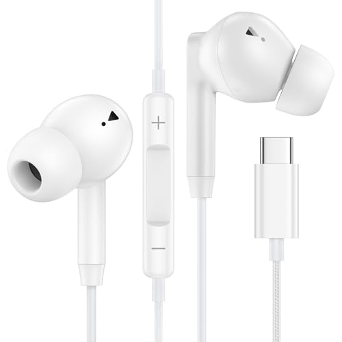 USB C iPhone 17 16 15 Headphones Wired for iPhone 17e 17 Pro Max 17Pro Air 16e 16 Pro Max 16Pro 16Plus 15 Plus, USBC in Ear Earbud Headphones Wired