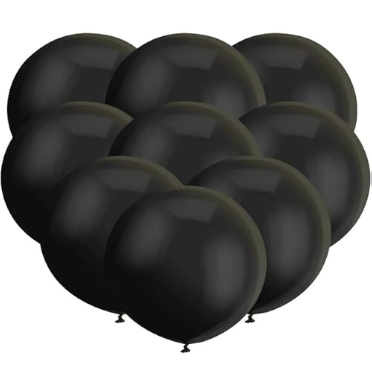 24 Pcs 18-Inch Large Black Balloons Giant Latex Decor for Birthdays & NYE