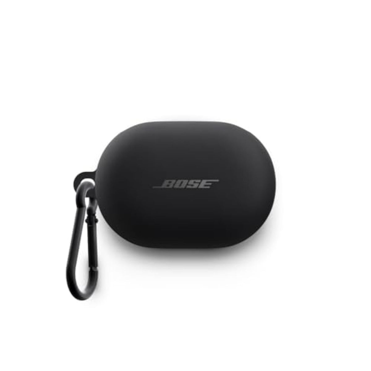 Bose QuietComfort Earbuds Protective Silicone Case Cover with Aluminum Carabiner for Convenient Carrying, Black