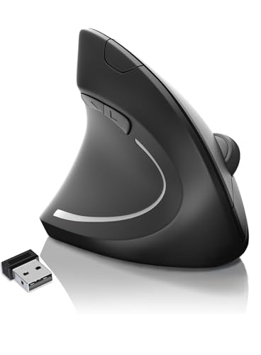 Left Handed Mouse, 2.4G Usb Wireless Ergonomic Vertical Mouse, Ergonomic Design, Optical Model, Prevention Against Tennis Elbow, For Laptop Desktop Pc Computer Ect