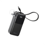 Portable Charger Power Bank 10000mAh, 30W USB C Battery Pack Built in USB C Cable with Foldable Wall Plug, 3 in 1 Portable Phone Charger Compatible