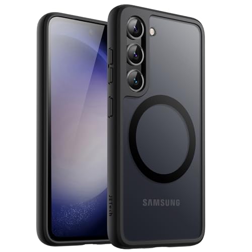 Magnetic Case for  Galaxy S23+ / S23 Plus 5G 6.6-Inch, Compatible with MagSafe, Translucent Matte Back Shockproof Phone Cover (Black)