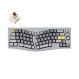 Q8 Wired Custom Mechanical Keyboard With Knob, 65% Alice Layout Qmk/Via Programmable, Hot-Swappable Gateron G Pro Brown Switch, Double Gasket Compatible With Mac Windows Linux (Silver Grey)