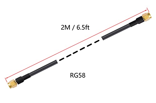 Sma Male To Sma Male Pigtail Cable Wlan Antenna Cable Rg58 6.5Ft/2M For Wifi Wireless Network 2G 3G 4G Antenna Router Gsm Bluetooth Wlan Lan