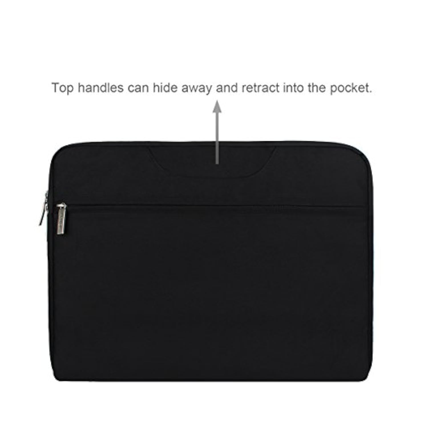 13 13.3 14 Inch Water-Resistant Canvas Fabric Laptop Sleeve With Handle&Zipper Pocket/Notebook Computer Case/Ultrabook Carrying Bag For Hp/Dell/Lenovo/A Sus/Acer/Samsung, Black