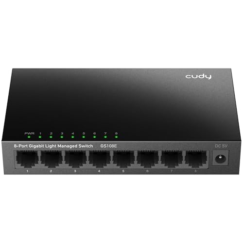 8 Port Gigabit Switch, Easy Smart Managed, Plug & Play Desktop/Wall-Mount, Sturdy Metal W, Support Qos, Vlan, Igmp And Dhcp, Gs108E