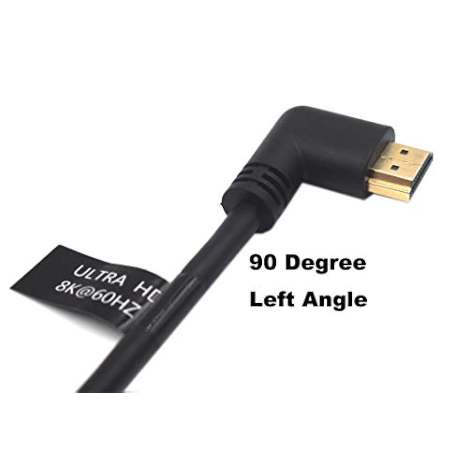 2 Feet Ultra Hd Hdmi 8K Cable, 90 Degree Left Angle Hdmi 2.1 Version Male To M