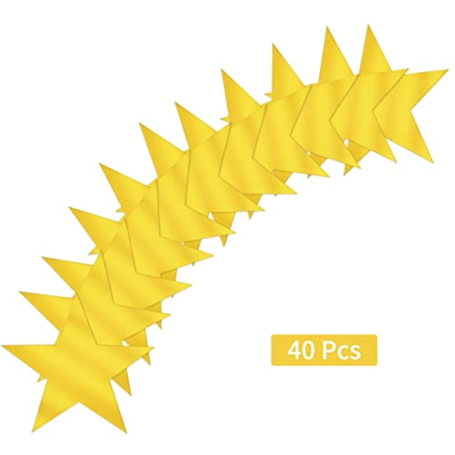 40 Pcs Metallic Star Cutouts Double Printed Paper Stars Decoration For Wedding Movie Night Party Supplies Bulletin Board Classroom Wall Decorations (Gold)