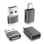 Usb To Usb C Adapter With C Male To 3.0 Female Charger 4Pack,Thunderbolt 4 Otg Converter For Macbook,Iphone 16 16E 15 14 13 Plus Pro Max,Samsung Galaxy Ai S25 S24 23 Ultra,Ipad Air,Airpods