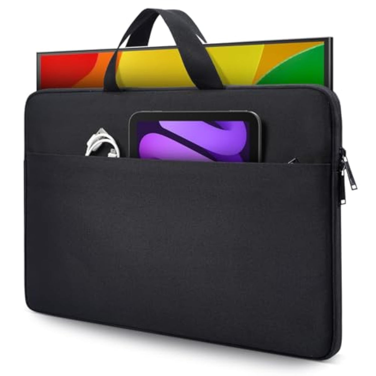 18.5 Inch Portable Monitor Case, Protective Carrying Sleeve For Visionowl Innoview Upperizon Usparkle Ingnok Iproda Motyeowe Cocopar Hongo, 18-18.5" Laptop Notebook Computer Bag, Black