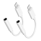 [Apple Mfi Certified] Apple Lightning To 3.5 Mm Headphone Jack Adapter, 2 Pack For Iphone 3.5Mm Headphone/Earphone Audio Aux Adapter Dongle For Iphone 14 13 12 11 Pro Max Xs Xr X 8 7, Support Ios 18