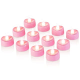 Pink Led Tea Lights Battery Operated, 200+Hour Flickering Votive Candles,Realistic Fake Flameless Tea Lights For Wedding Party Halloween Thanksgiving Christmas Decorations, 24 Pack