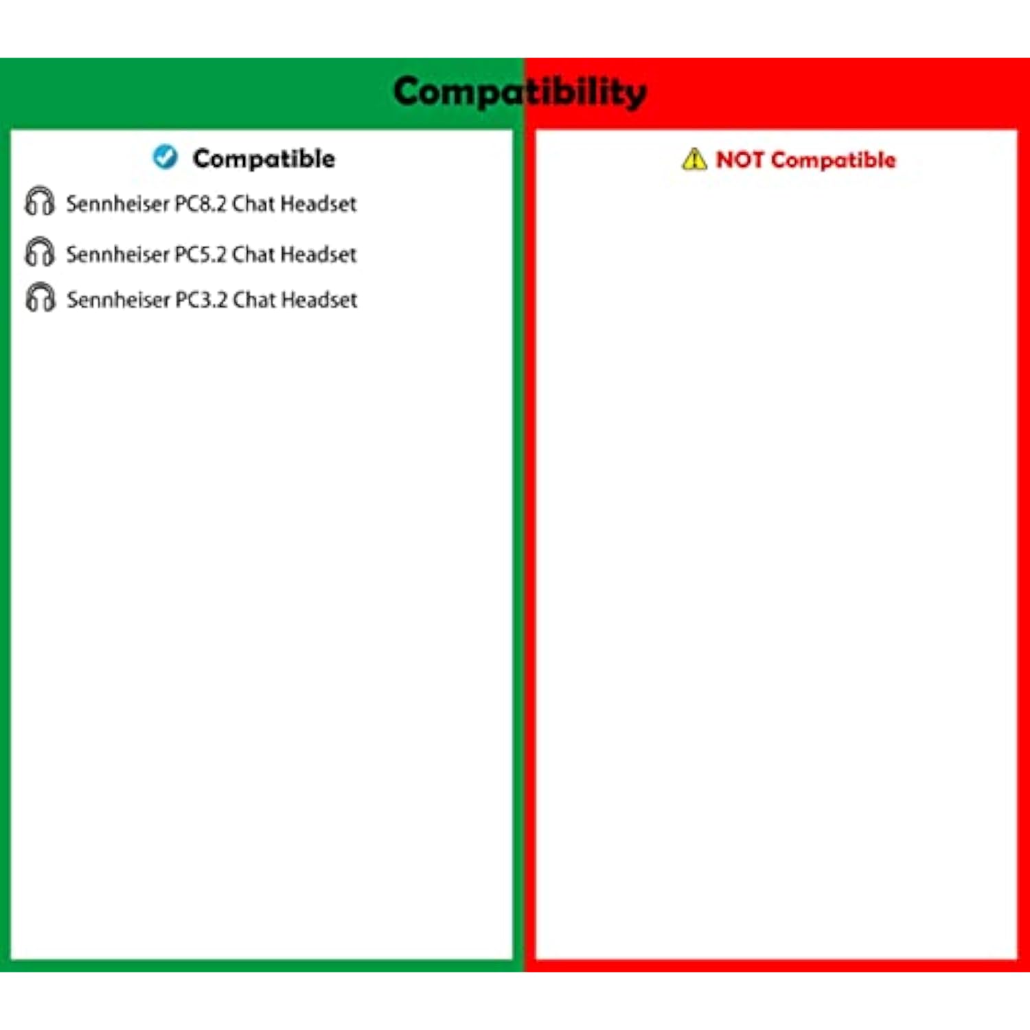 Sennheiser Pc8.2/Pc5.2/Pc3.2 Chat Headset Earpads Replacement Black Fabric, Memory Foam Breathable Ear Pads