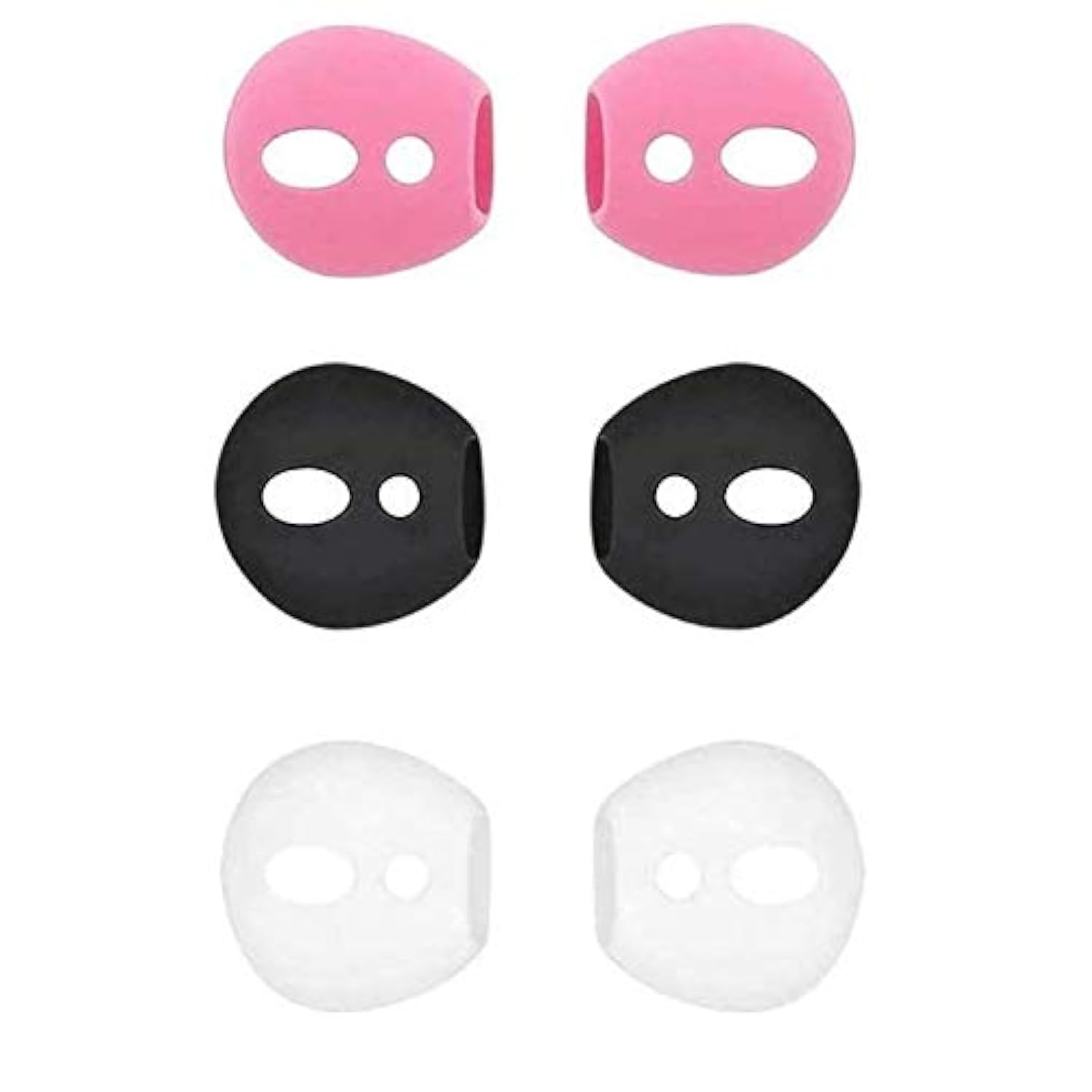Ear Tips Ear Gels Anti-Slip Earuds Cover Silicone Compatible With Airpod 1St Gen And 2Nd Gen., 3 Pairs White/Black/Pink