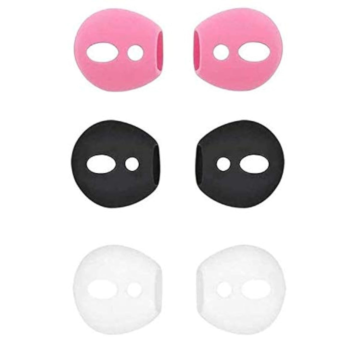 Ear Tips Ear Gels Anti-Slip Earuds Cover Silicone Compatible With Airpod 1St Gen And 2Nd Gen., 3 Pairs White/Black/Pink