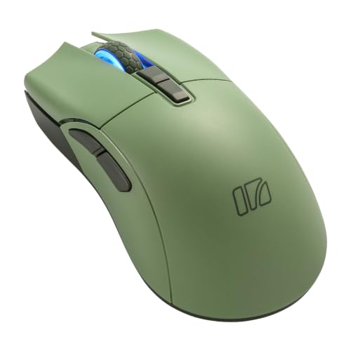 Irocks M31R Wireless Gaming Mouse, Triple Mode 2.4G/ Bluetooth/Usb-C Detachable Cable Gaming Mouse, Kailh Gm8.0 Mouse Switches, Advanced Pixart Paw3395 Optical Sensor, Up To 26,000 Dpi - Olive Green