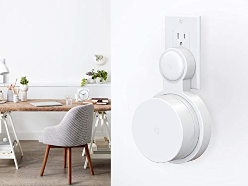 Outlet Wall Mount For Google Wifi Ac1200, No Messy Wires Space Saving Easily Be Moved Outlet Mount For Google Mesh Wifi Router, Best Design For Winding Power Cord (1 Pack)