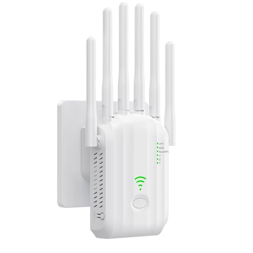 Wifi Extender Signal Booster With 6 Antennas, 2 Lan Ports, 3 Modes (Repeater/Router/Ap), Covers 9800 Sq.Ft, 300Mbps 2.4Ghz, Supports 60 Devices, Easy 1-Min Setup For Home/Office