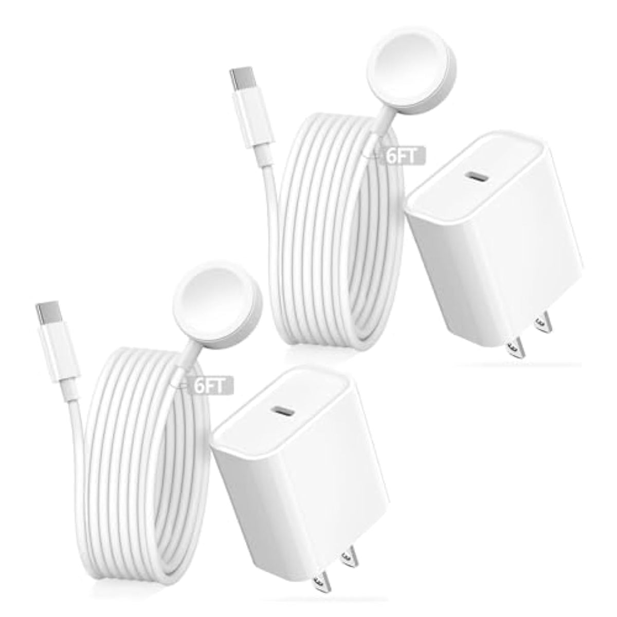 Fast Charger For Apple Watch Charger, Usb C I-Watch Charger Plug With Long 6.6Ft Iwatch Portable Wireless Fast Charging Cable Cord Compatible With Series 10/9/8/7/Se/6/5/4/3/2/1 2Pack