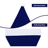 Blue Velvet Santa Hat Kids Unisex Plush Christmas New Year Party Supplies