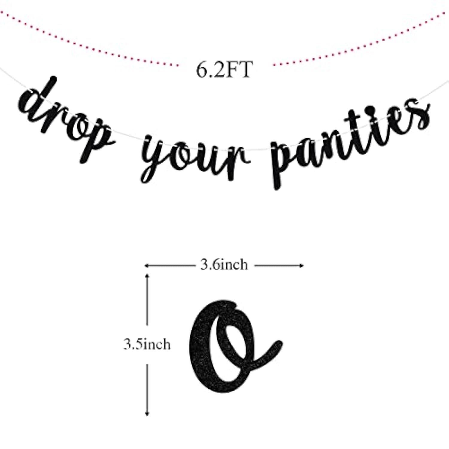 Black Glitter Drop Your Panties Banner Lingerie Shower Wedding Bachelorette Decor