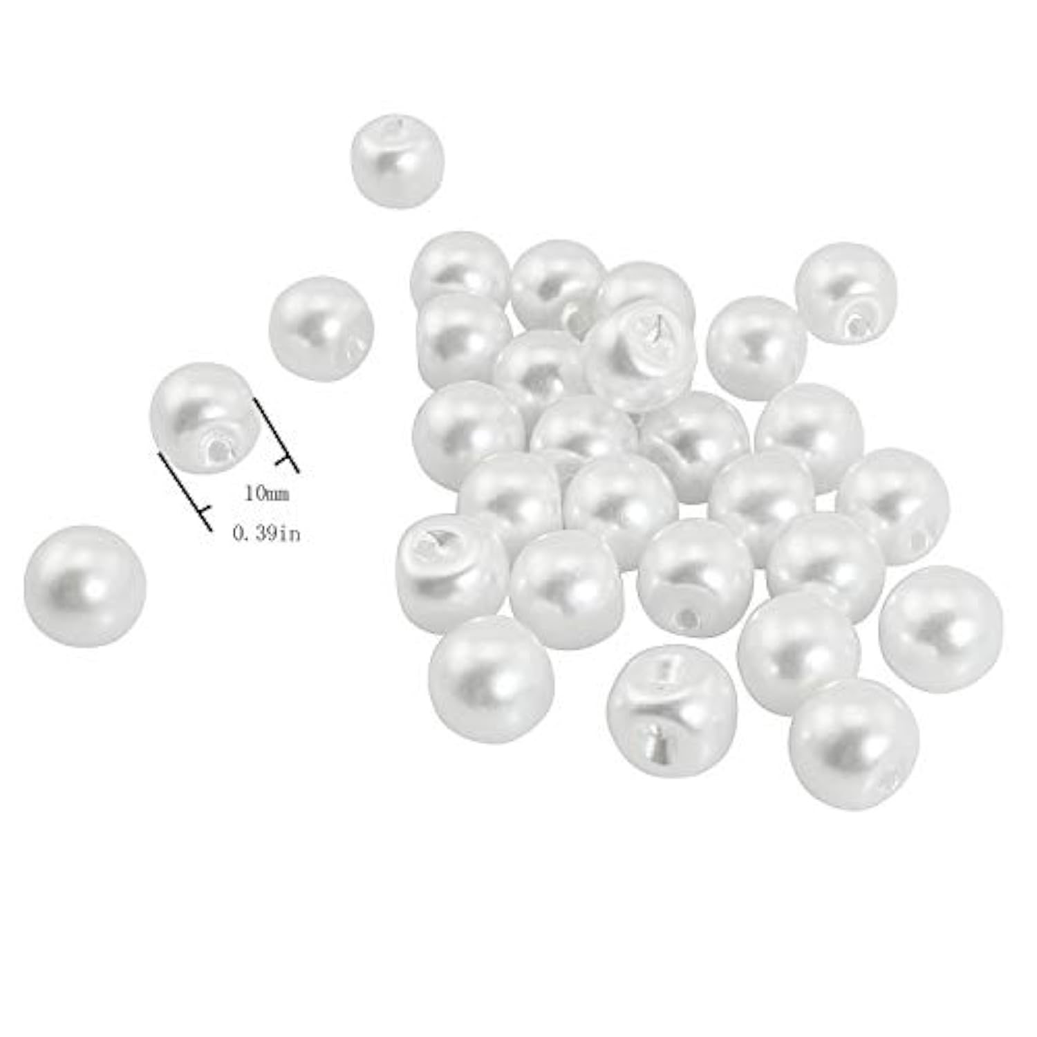 Pearl Sewing Button 30Pcs 10Mm White Round Sewing Plastic Pearl Button