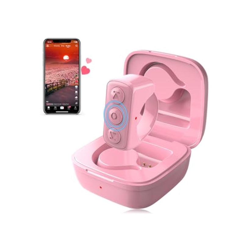 Remote Scrolling Ring For Tiktok, Bluetooth Page Turner For Ipad Iphone, Scroller Remote For Tik Tok, Camera Shutter Remote Control For Ios, Android - Pink