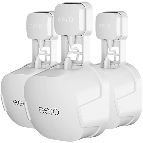Outlet Wall Mount Holder For Eero 6 Or Eero 6+ Mesh Wi-Fi System [Not Fit For Eero Mesh], No Messy Wires, Easy To Install Mount Holder For Eero 6 & Eero 6+ Mesh Wi-Fi System (3 Pack)