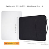 Laptop Sleeve For 14 Inch New Macbook Pro M4/ M3/ M2/ M1 Pro/Max A3112 A3401 A3185 A2918 A2992 A2779 2024-2021,Carrying Case Bag With Accessory Pocket, Black
