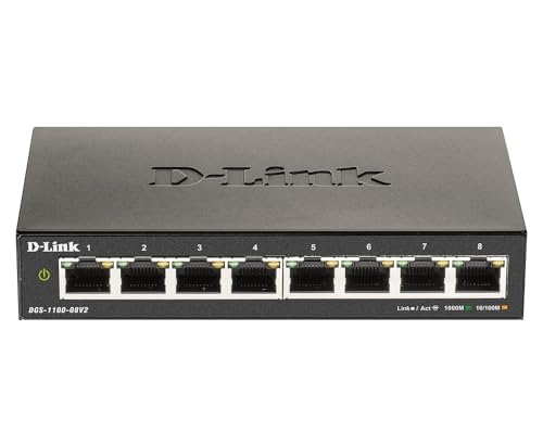 Ethernet Switch, 8 Port Smart Managed Gigabit Desktop Eee Network Internet (Dgs-1100-08V2)
