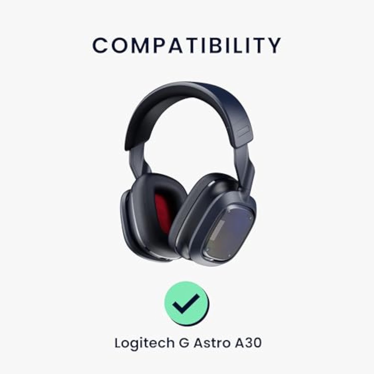 kwmobile Ear Pads Compatible with Logitech G Astro A30 Earpads - 2X Replacement for Headphones - Black