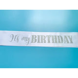 Birthday Sash, It'S My Birthday' Birthday Sash White Sash With Silver Foil Letter It'S My Birthday Sash For Men Women And Girls Party Decorations Favors White Silver