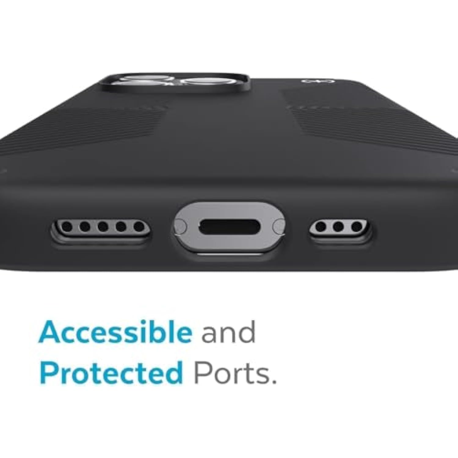 Speck Presidio2 Grip Bumper Case for iPhone 13 - Shock-Absorbent, + Magsafe - Graphite Grey