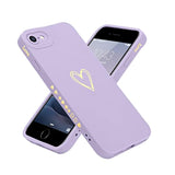 For Iphone Se 2022/ 2020, Iphone 7/ 8 Case For Women Girls, Cute Luxury Heart [Soft Anti-Scratch Full Camera Lens Protective Cover] Silicone Girly Shockproof Phone Case-Purple