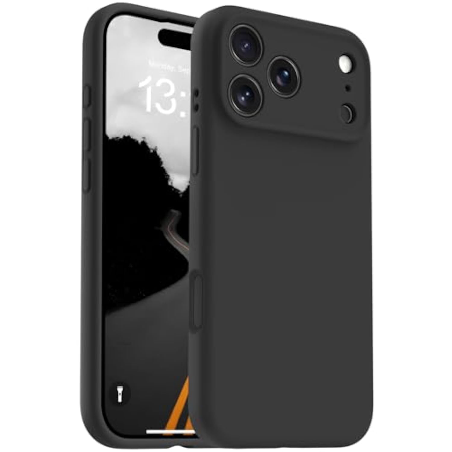 Magnetic Case for iPhone 17 Pro Max, Compatible with Magsafe, Classic Liquid Silicone Phone Case with Integrated Camera Control Button and Anti-Scratch Microfiber Lining, Black