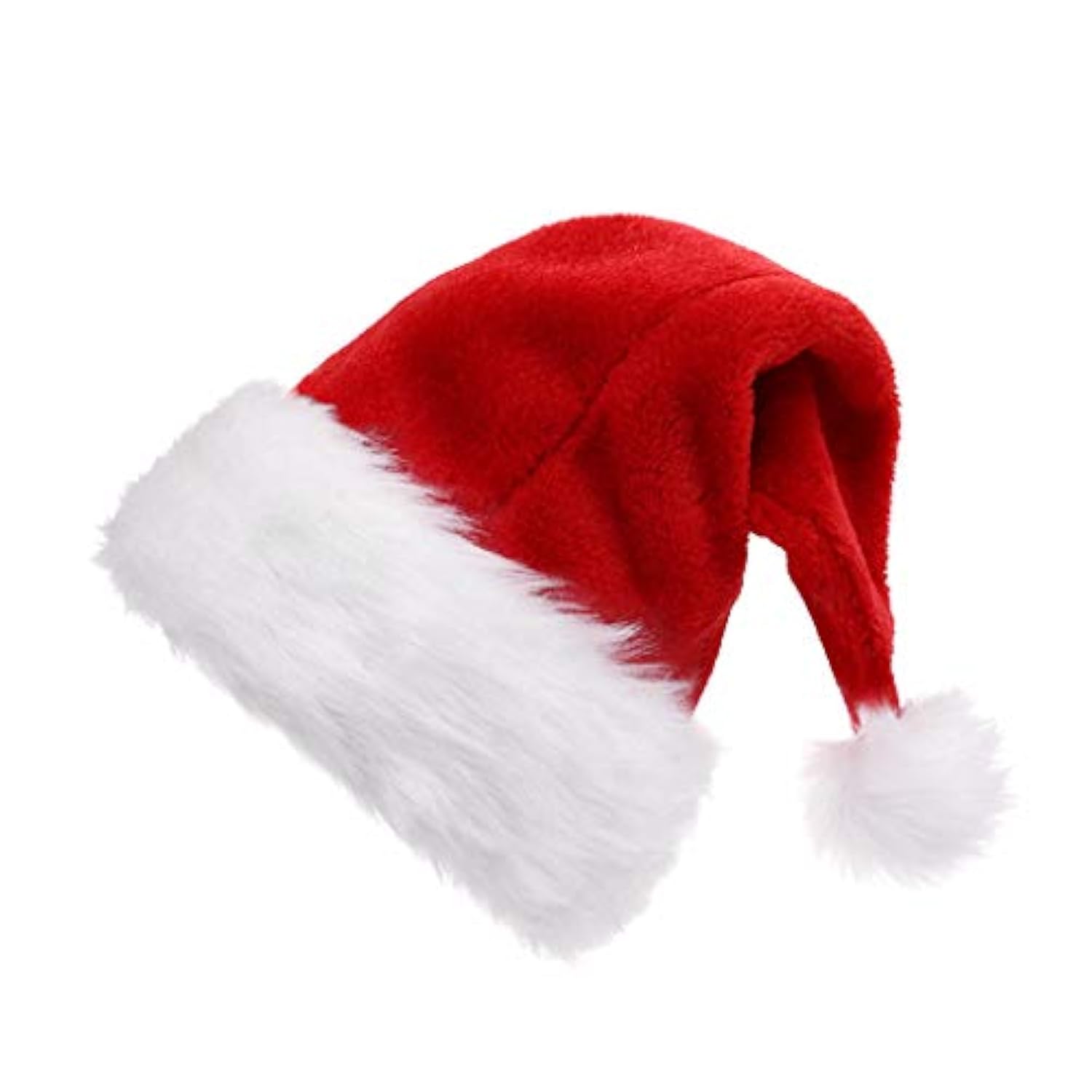 Children Christmas Santa Hat,Kids' Double-Layered Luxury Plush Christmas Santa Claus Xmas Cap Hat(2Pcs)