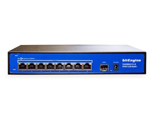 8 Port 2.5G Unmanaged Ethernet Switch With 10G Sfp+ Uplink, 8 X 2.5G Base-T Ports, 60Gbps Switching Capacity, Metal Fanless Design, Desktop/Wall-Mount, Plug & Play