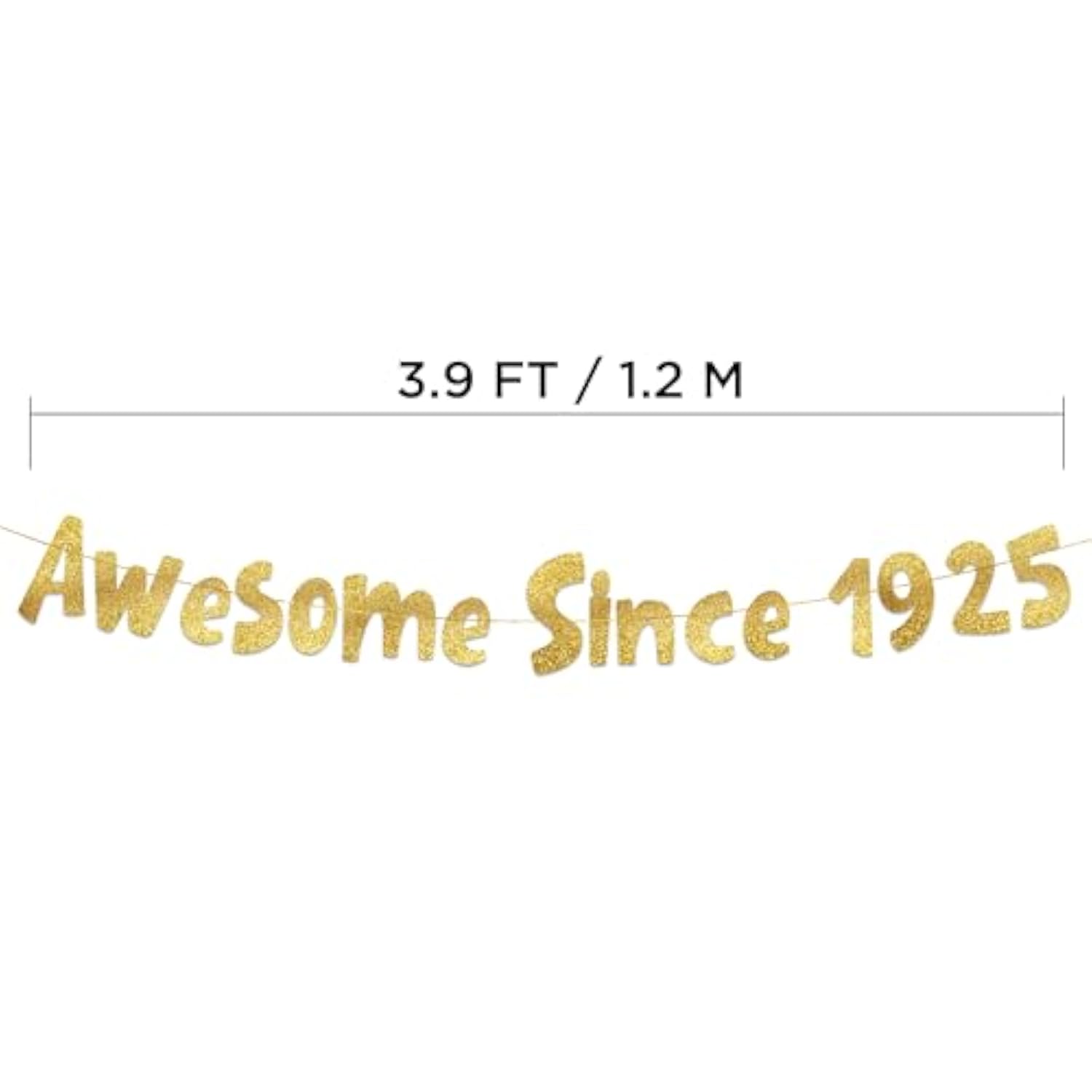 Awesome Since 1925 Gold Glitter Banner - 100Th Birthday Party Decorations